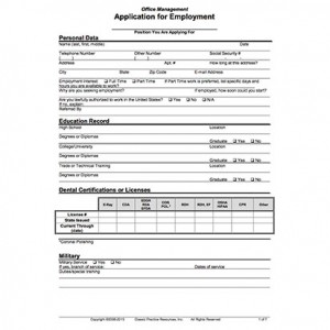Employment Application - Classic Practice Resources Management Products